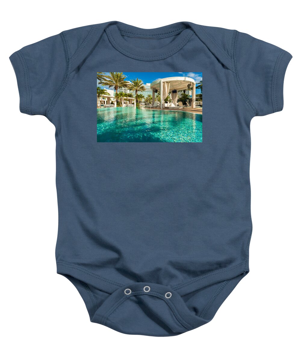Architecture Baby Onesie featuring the photograph Fontainebleau Hotel by Raul Rodriguez