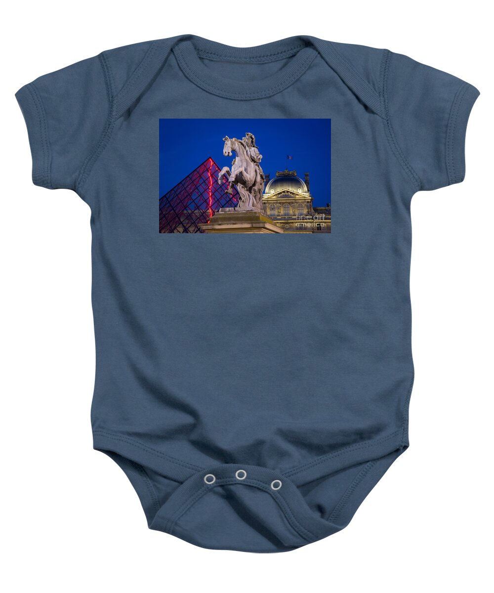 Louvre Baby Onesie featuring the photograph Musee du Louvre Statue #1 by Brian Jannsen
