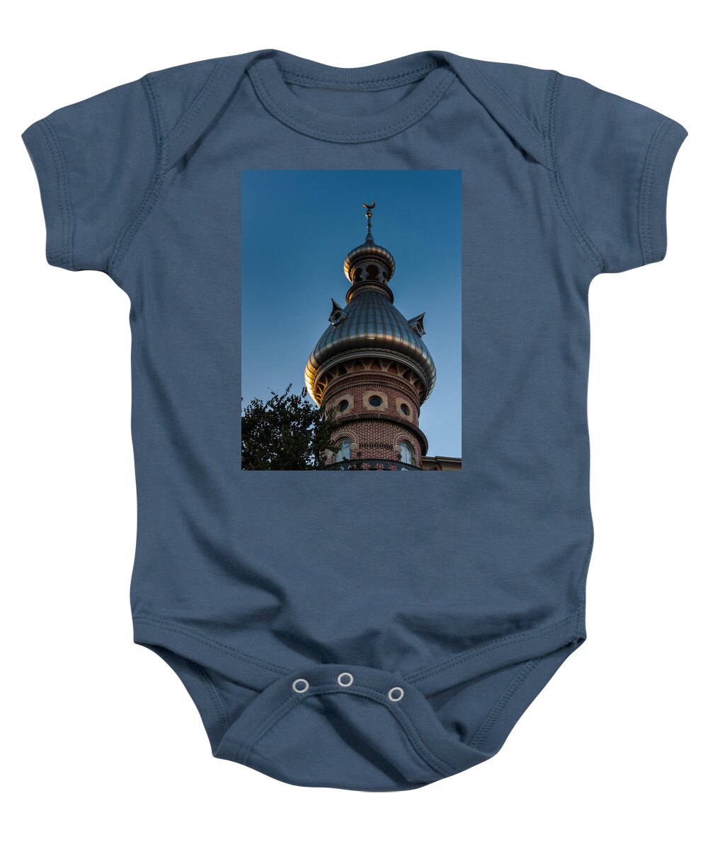America's Gilded Age Baby Onesie featuring the photograph Minaret Brickwork And Ironwork by Ed Gleichman