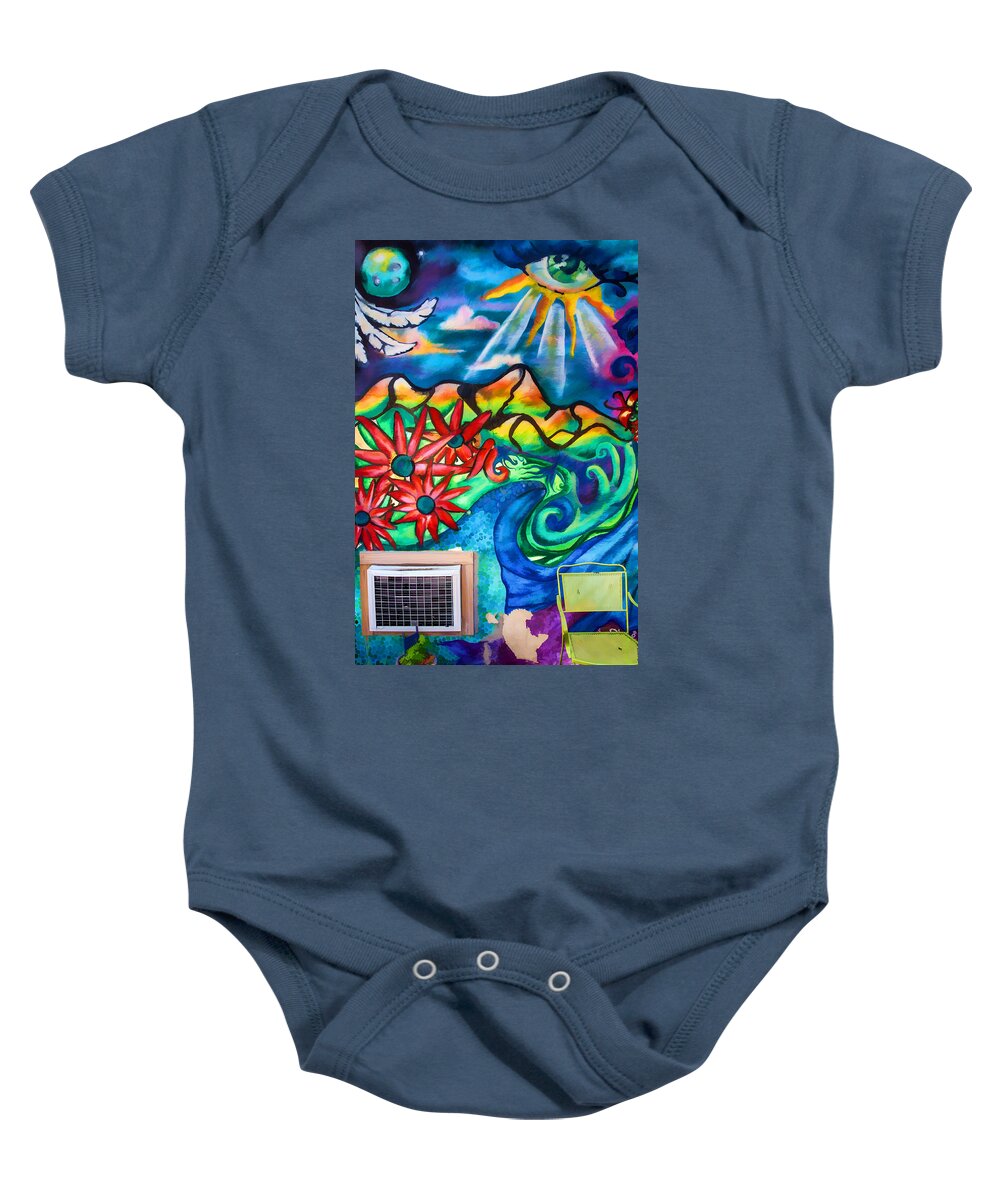 Asheville Baby Onesie featuring the photograph Air Conditioned Mural by John Haldane