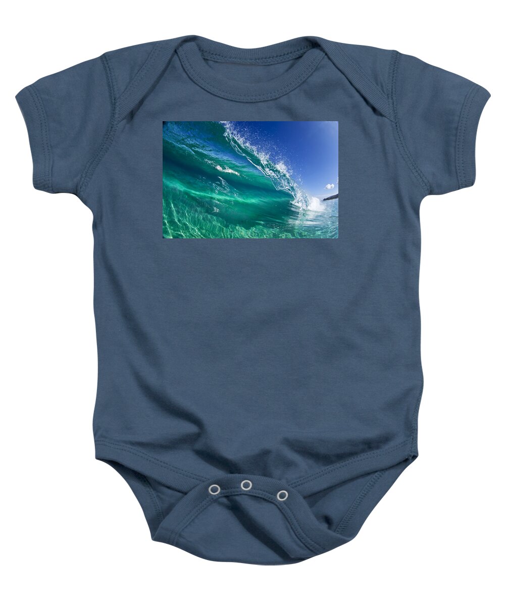 Wave Baby Onesie featuring the photograph Aqua Blade by Sean Davey