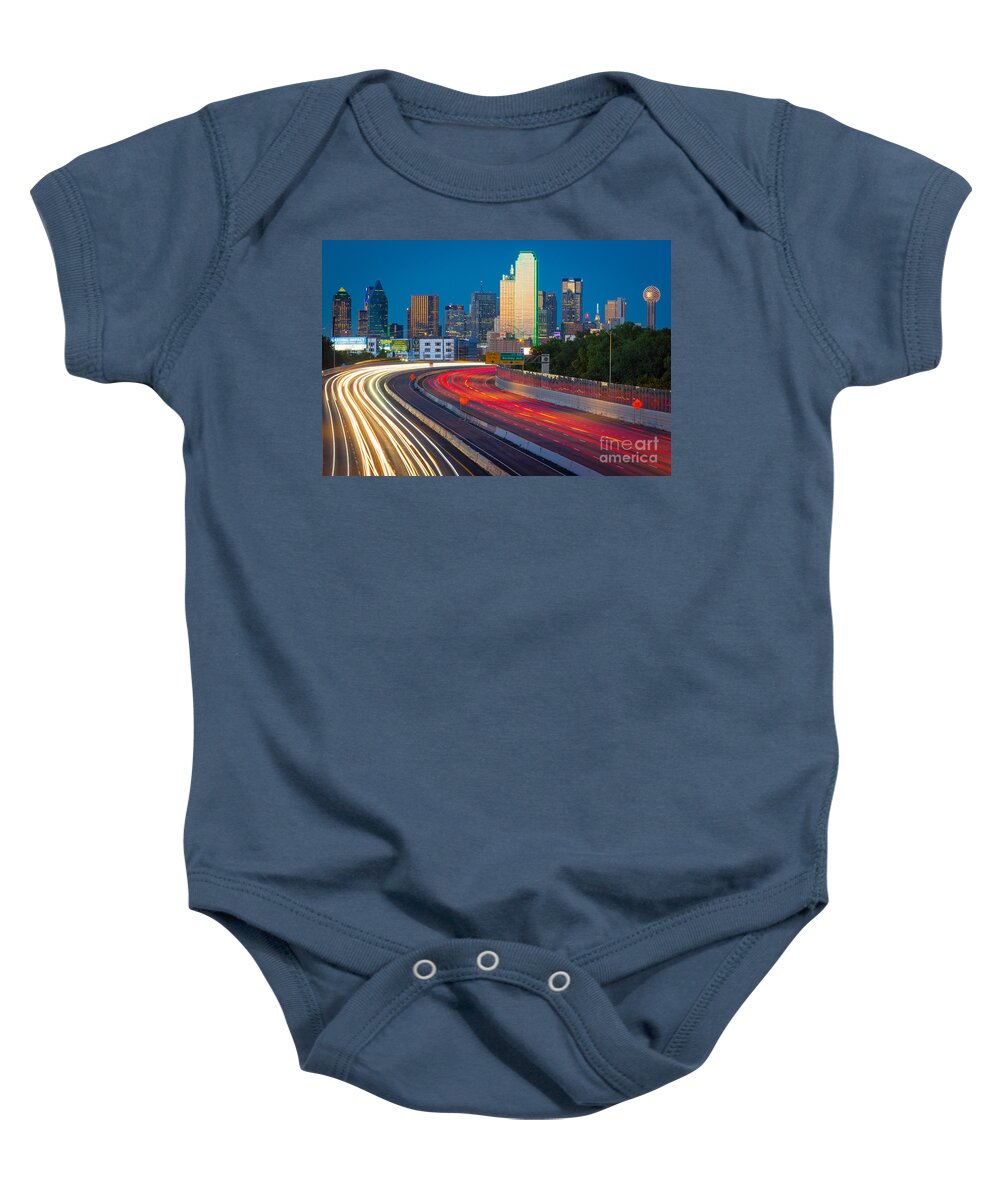 America Baby Onesie featuring the photograph Beckoning Lights by Inge Johnsson