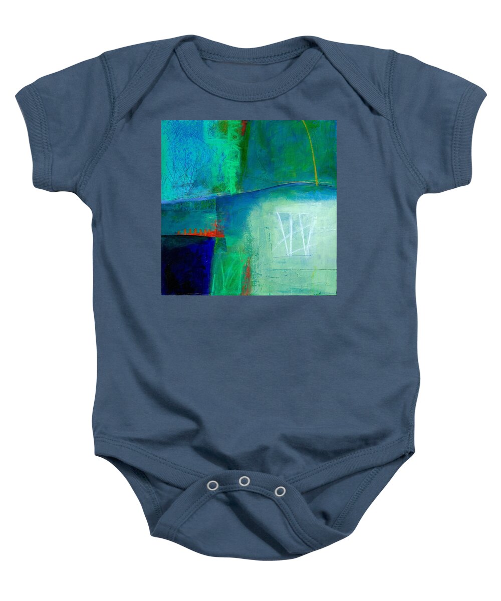 Blue Baby Onesie featuring the painting Blue #1 by Jane Davies