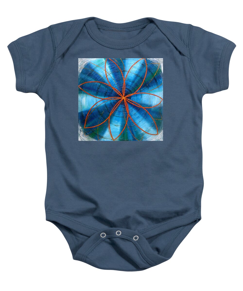 Colors Baby Onesie featuring the painting Blue Chakra by Anne Cameron Cutri