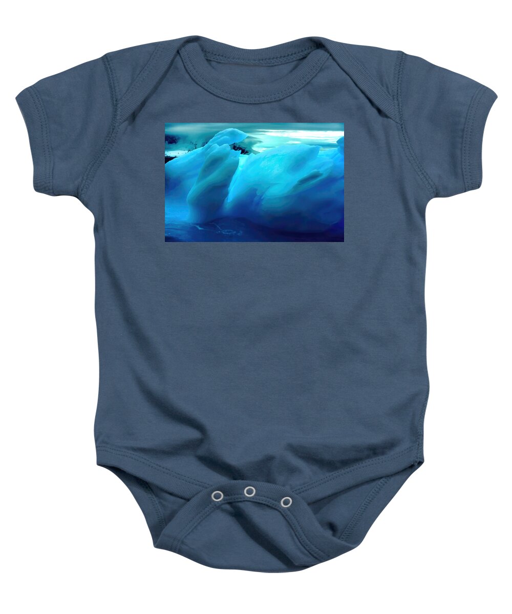 Iceberg Baby Onesie featuring the photograph Blue Ice by Amanda Stadther