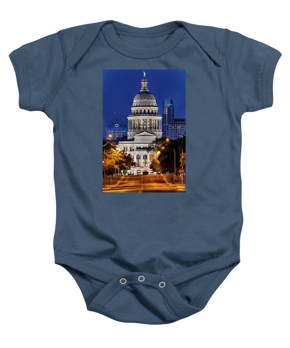 Texas Capitol Baby Onesie featuring the photograph Capitol of Texas by Silvio Ligutti