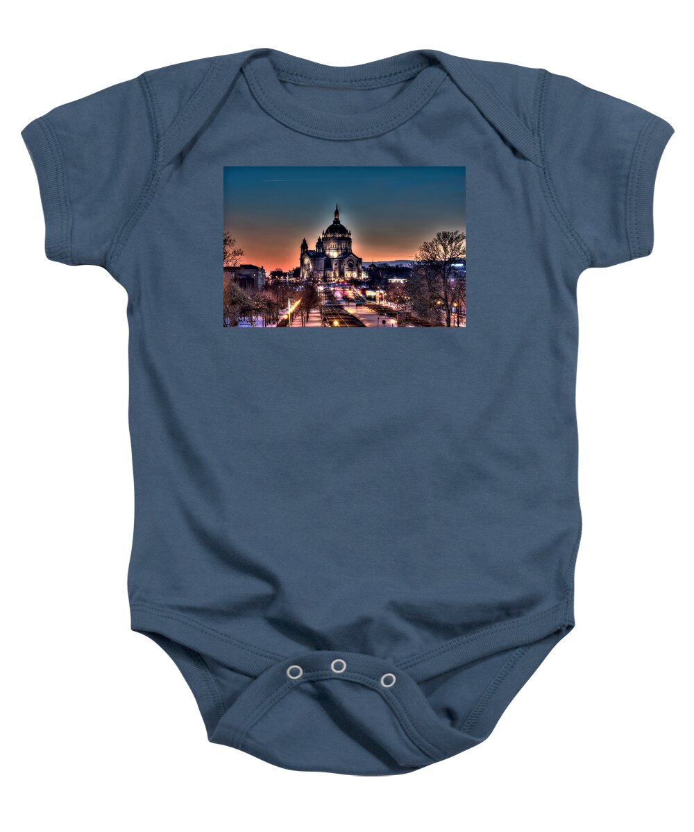 Mn Church Baby Onesie featuring the photograph Cathedral Of Saint Paul by Amanda Stadther