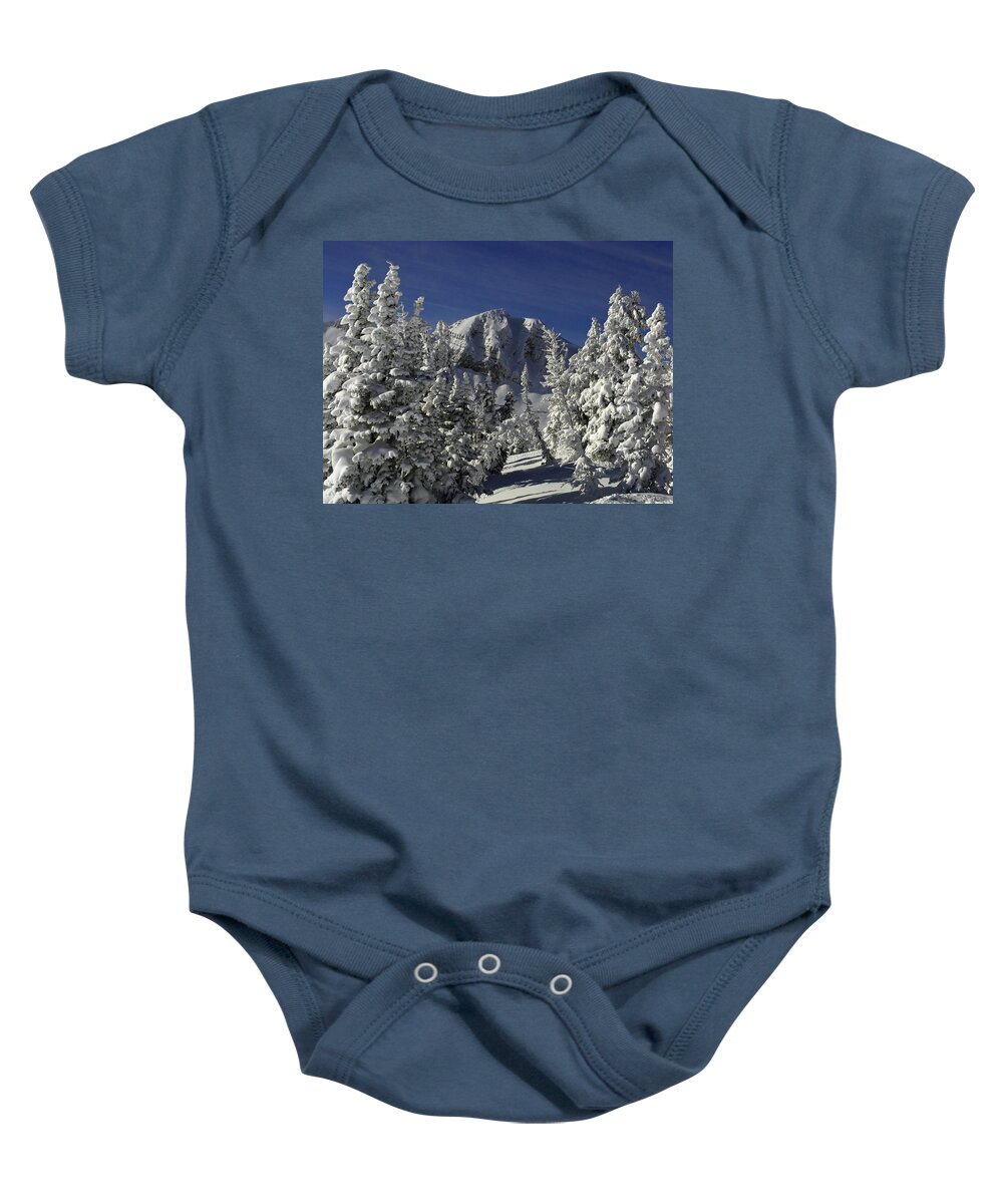 Cody Peak Baby Onesie featuring the photograph Cody Peak After a Snow by Raymond Salani III