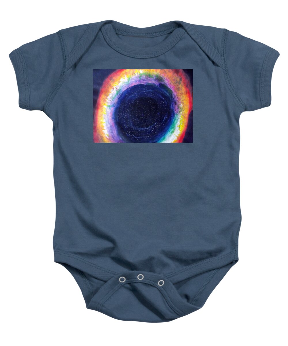 Nebula Baby Onesie featuring the painting Mind's Nebula by Cara Frafjord