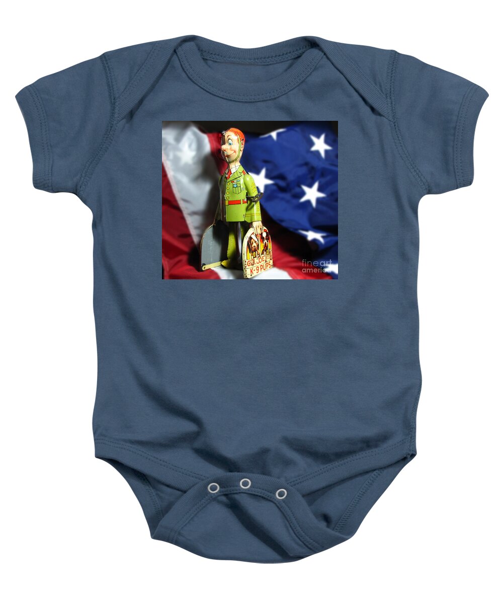 Antique Toys Baby Onesie featuring the photograph G.I. Joe and His K-9 Pups by Marilyn Smith