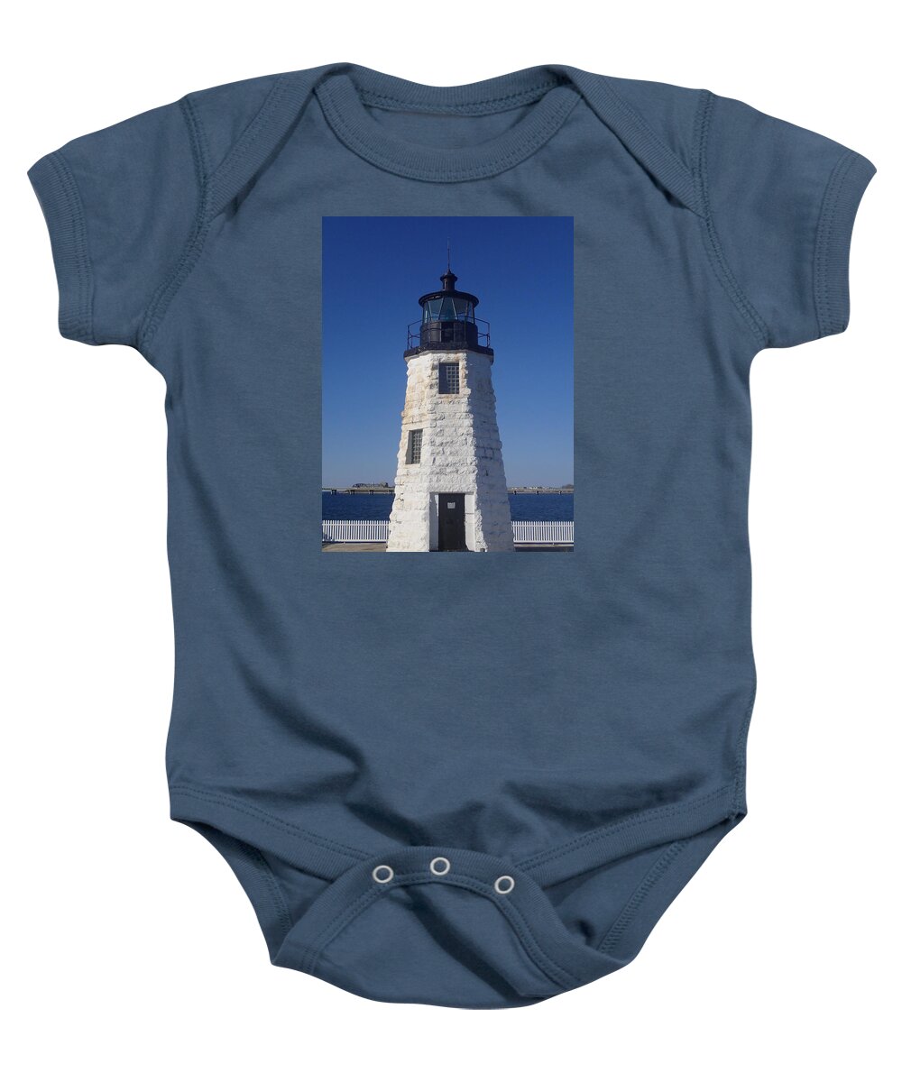 Lighthouse Baby Onesie featuring the photograph Goat Island Light by Robert Nickologianis
