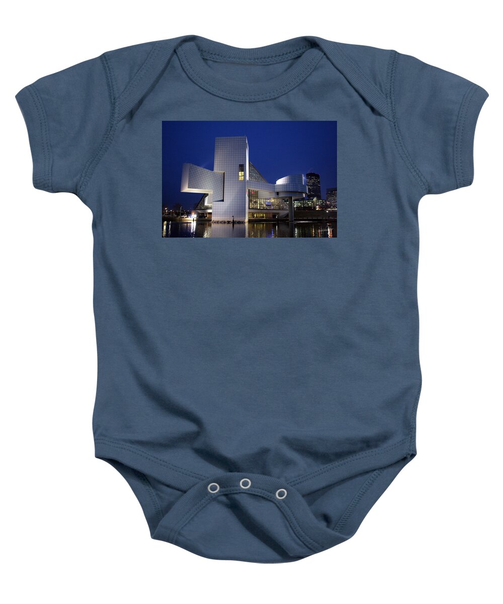 Cle Baby Onesie featuring the photograph Home of Rock 'n Roll by Terri Harper