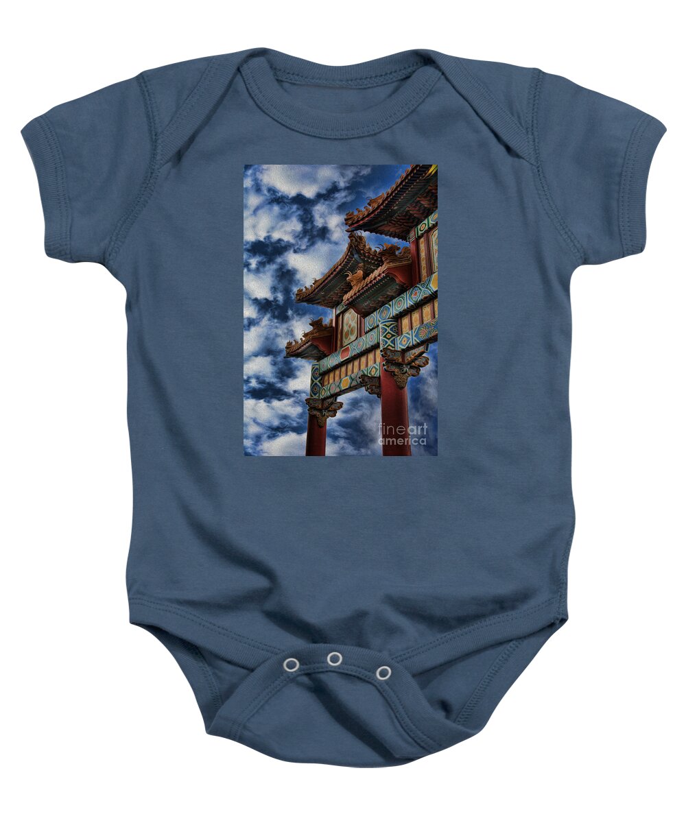 Japanese Shrine Baby Onesie featuring the photograph Itsukushima Shrine by Lee Dos Santos