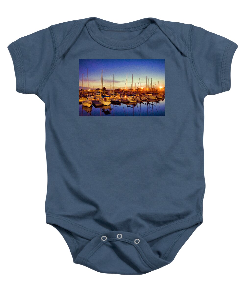 Sanford Baby Onesie featuring the photograph Marina Sunrise by Stefan Mazzola