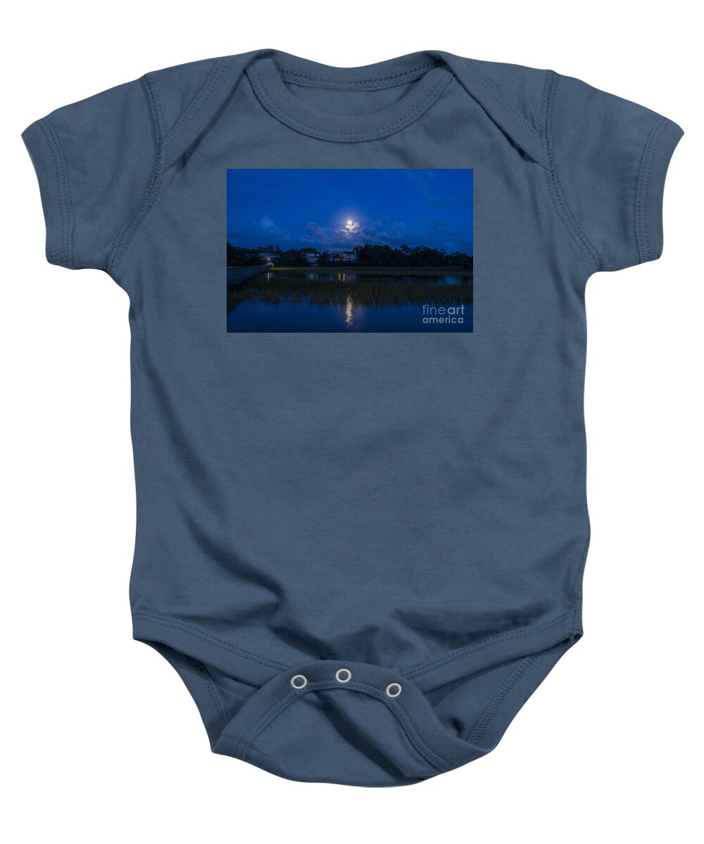 Moon Baby Onesie featuring the photograph Moon Sky by Dale Powell