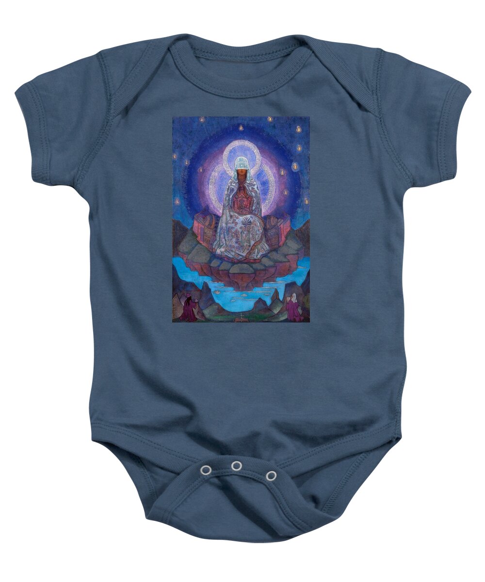 1930's Baby Onesie featuring the painting Mother of the World by Nicholas Roerich