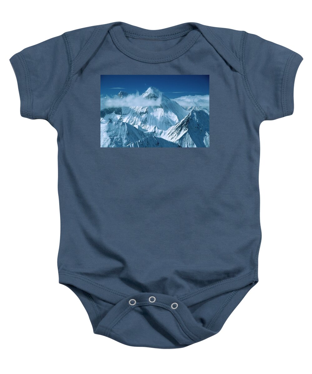 00260103 Baby Onesie featuring the photograph Mustagh Tower And Masherbrum by Colin Monteath