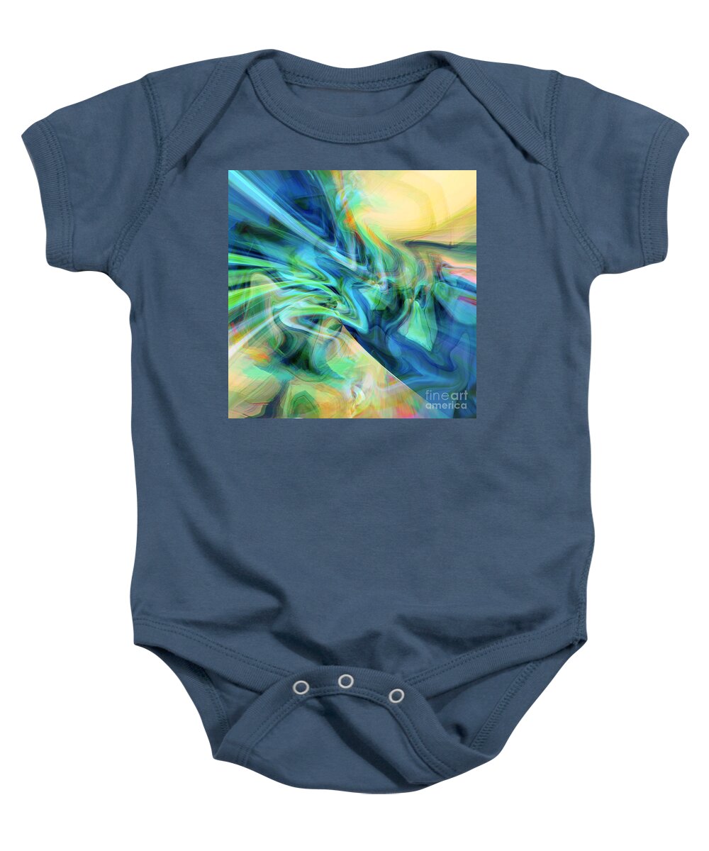 Bright Yellow Baby Onesie featuring the digital art New Day by Margie Chapman