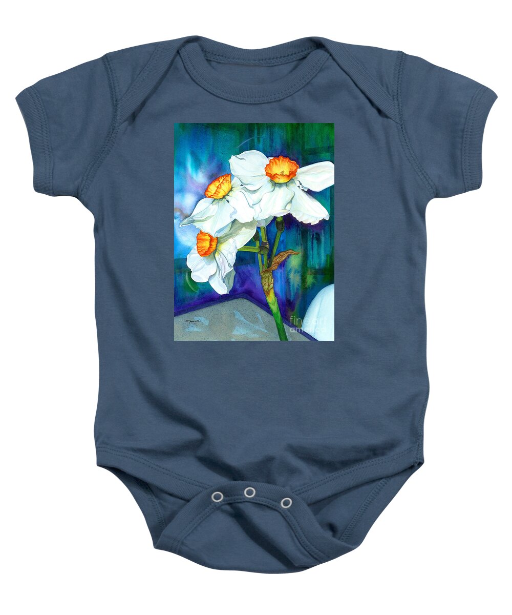 Flowers Baby Onesie featuring the painting Petal Portrait by Barbara Jewell