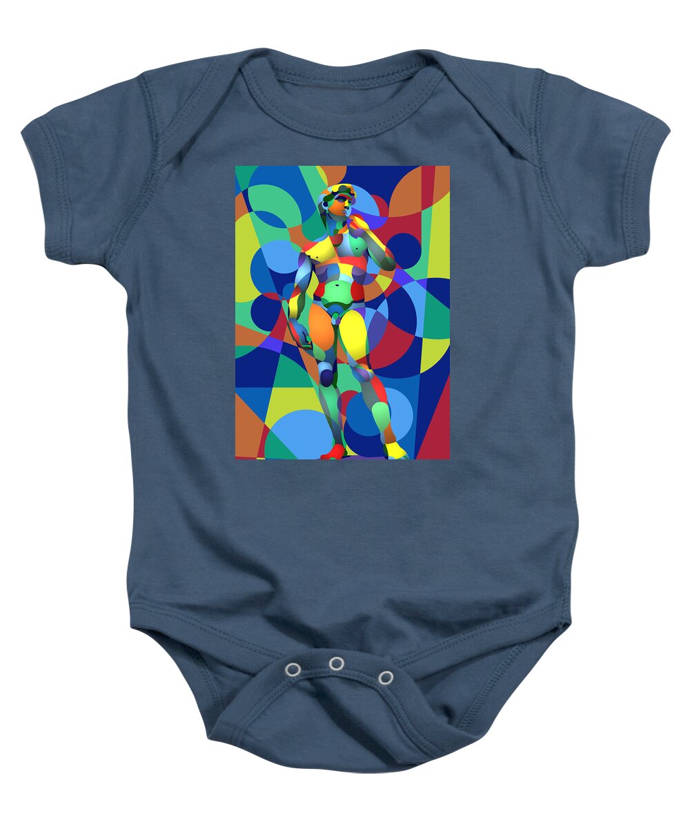 Classic Sculpture Baby Onesie featuring the digital art Randy's David by Randall J Henrie