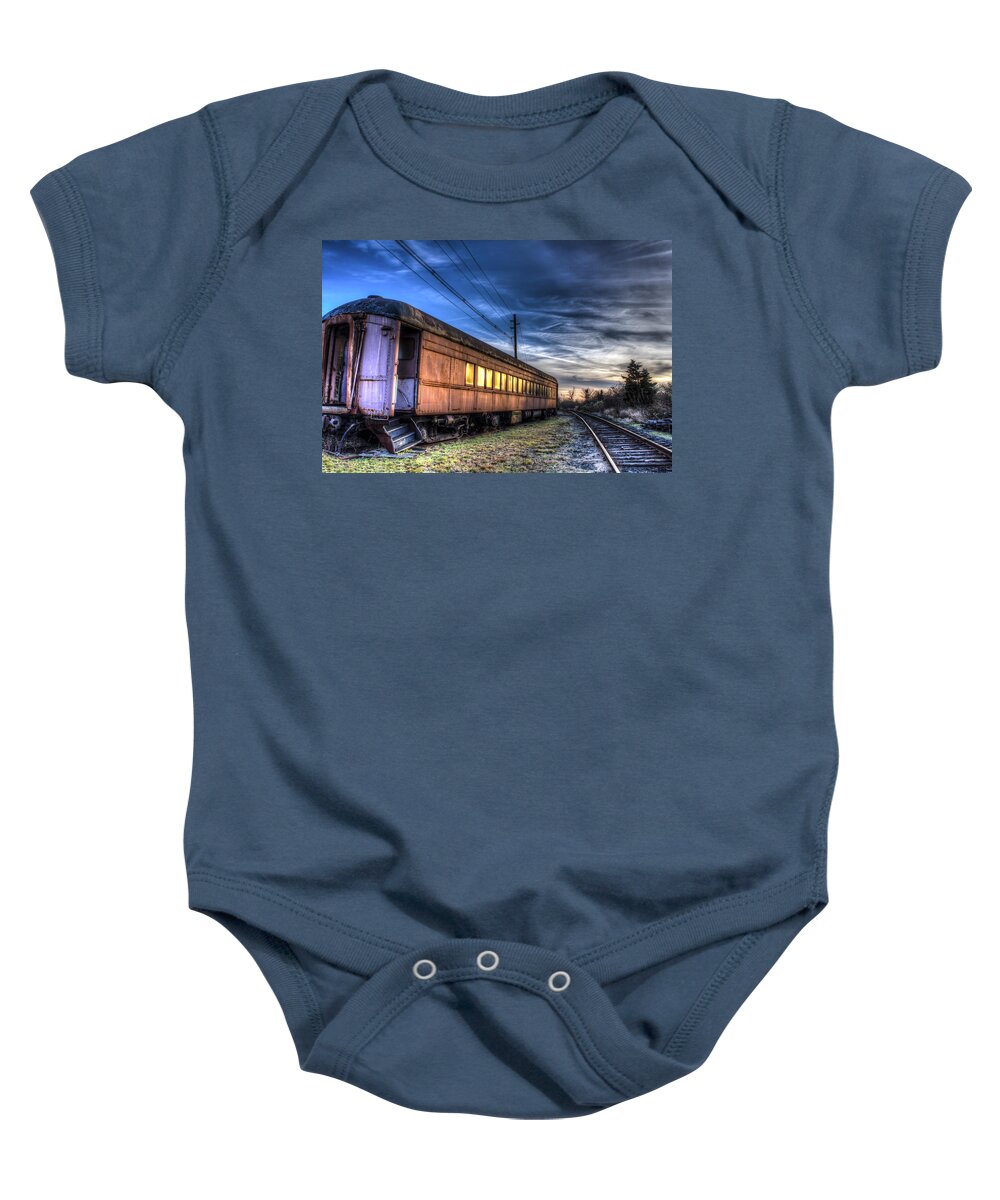 Andrew Pacheco Baby Onesie featuring the photograph Ride The Rails by Andrew Pacheco