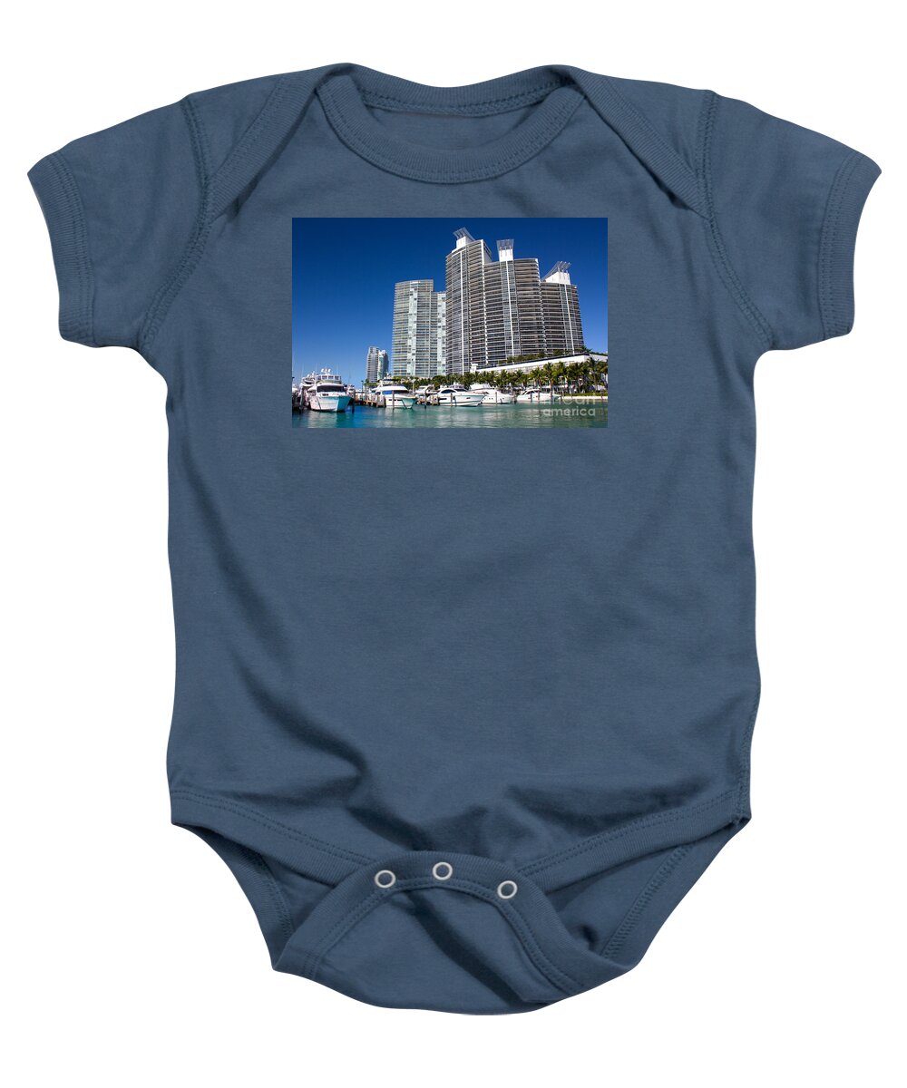 Port Baby Onesie featuring the photograph Miami Beach Marina Series 27 by Carlos Diaz