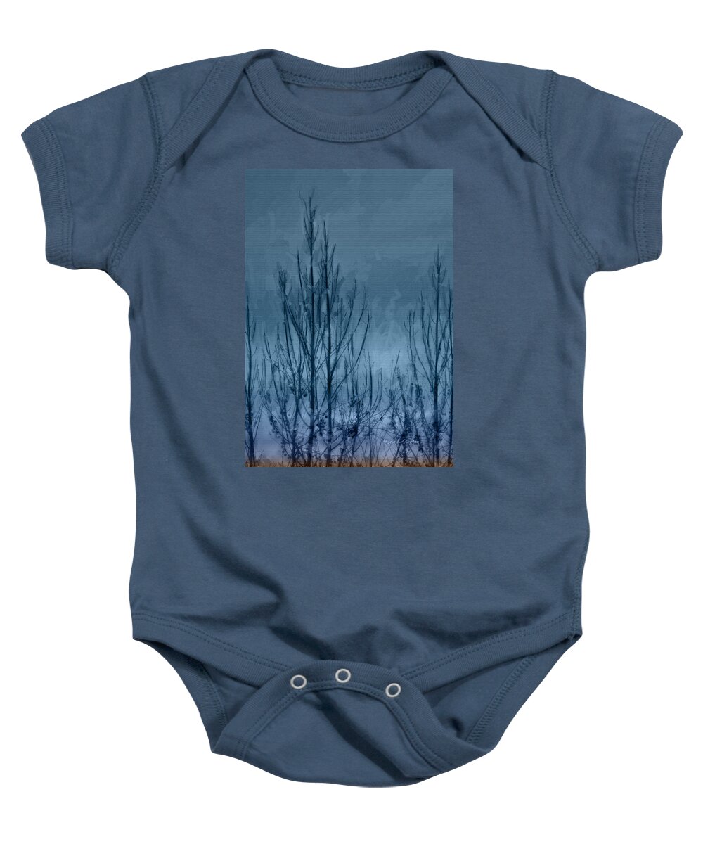 Winter Baby Onesie featuring the painting Winter Berries in Blue by Angela Stanton
