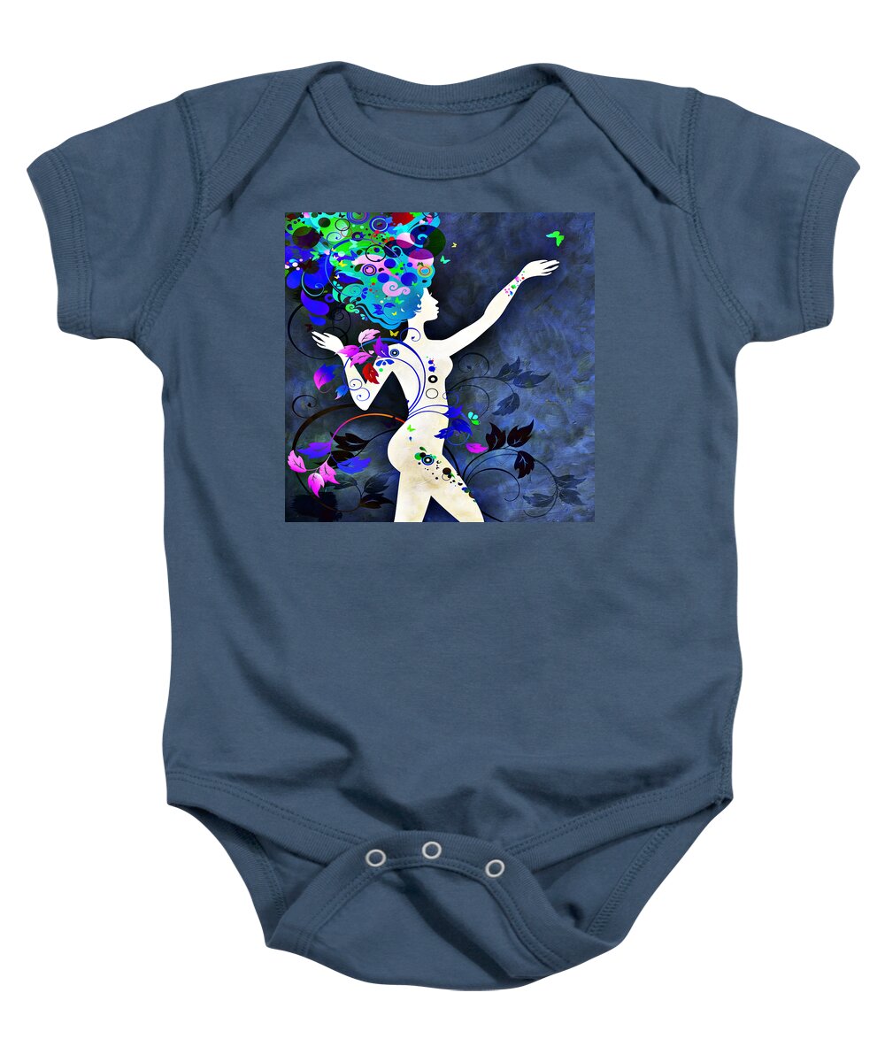 Amaze Baby Onesie featuring the mixed media Wonderful Night by Angelina Tamez