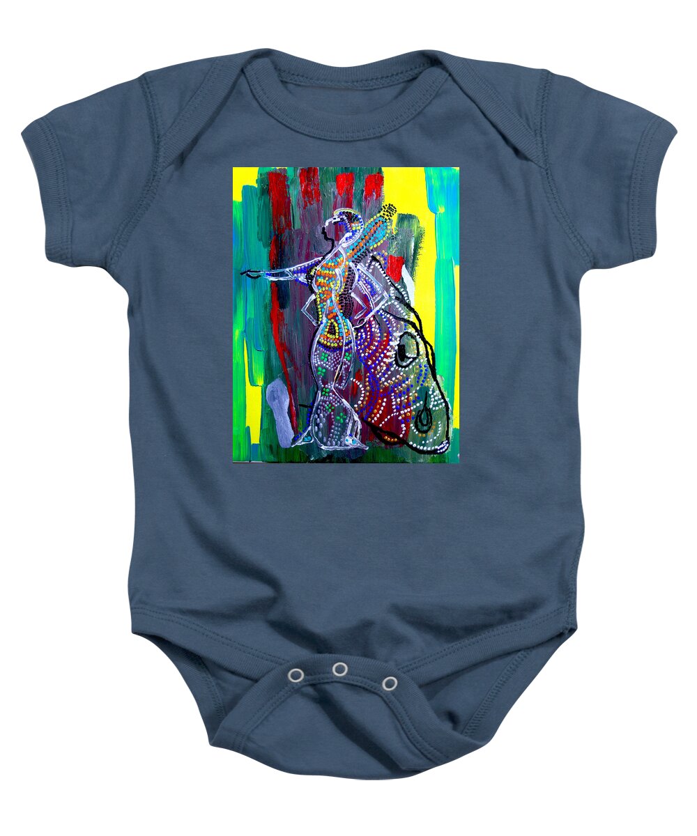 Jesus Baby Onesie featuring the painting Dinka Lady - South Sudan #2 by Gloria Ssali