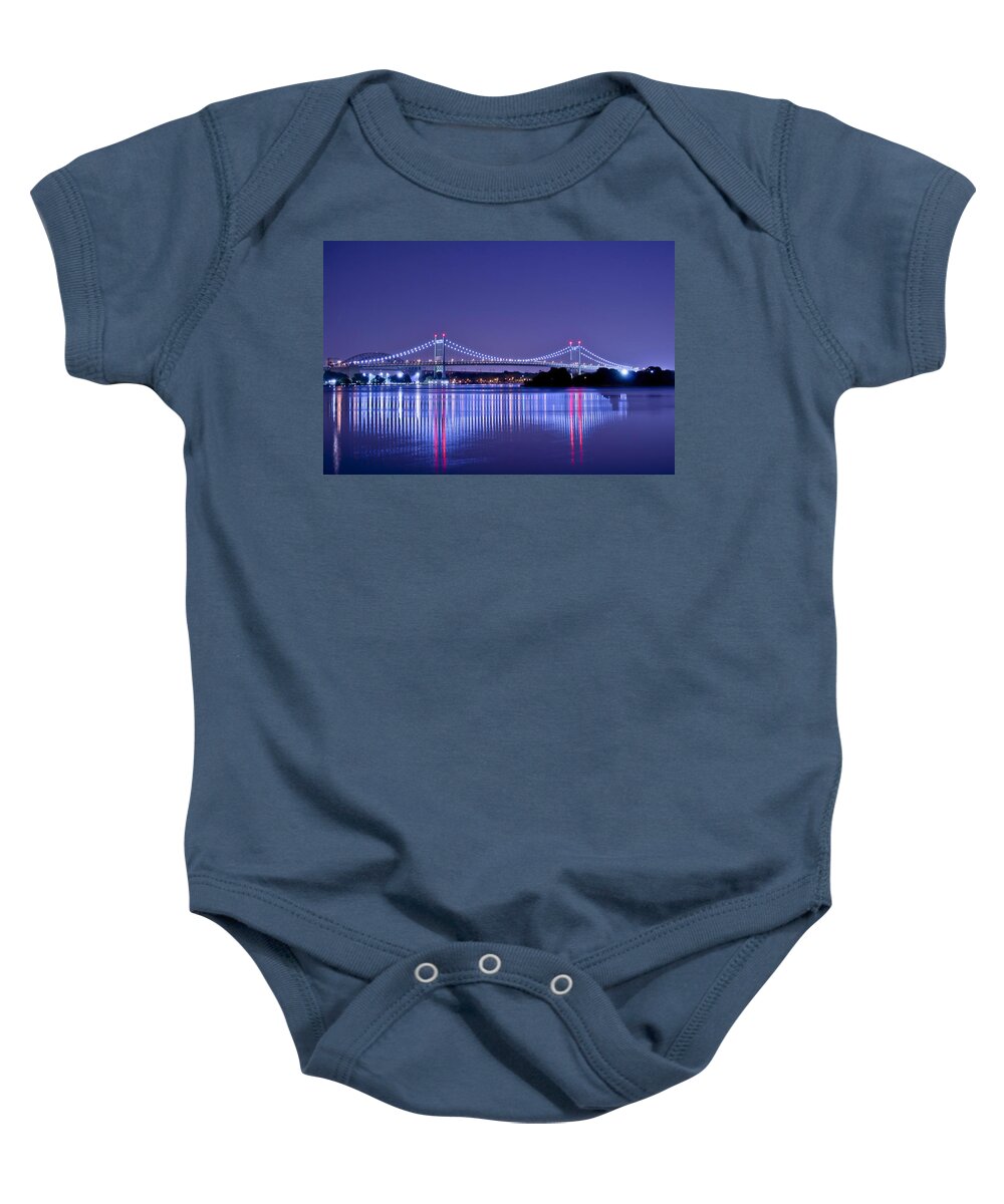 Bridge Baby Onesie featuring the photograph Tri-Borough Bridge in NYC by Theodore Jones