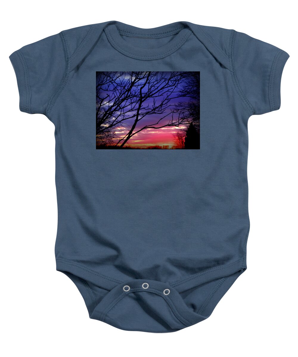 Sunset Baby Onesie featuring the photograph Natures Painting by Kim Galluzzo