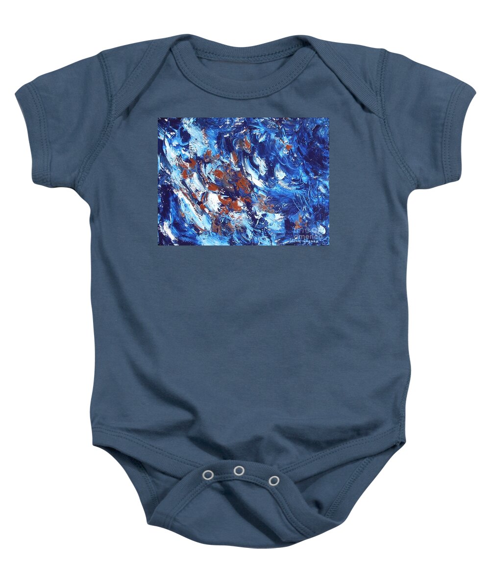 Abstract Baby Onesie featuring the painting Surf by Claire Gagnon
