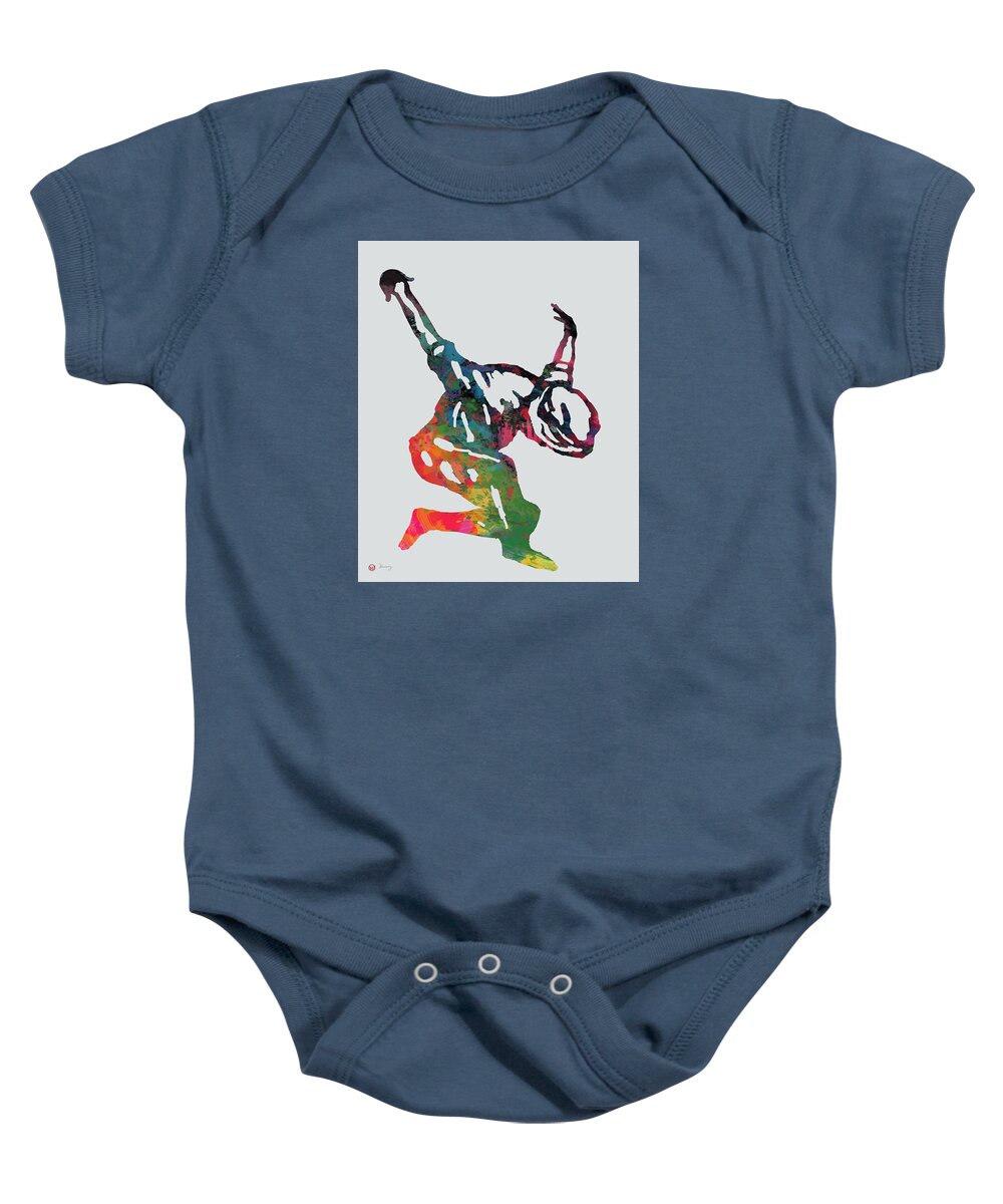 Nude Baby Onesie featuring the drawing Hip Hop Street Dancing pop art poster - 1 #1 by Kim Wang