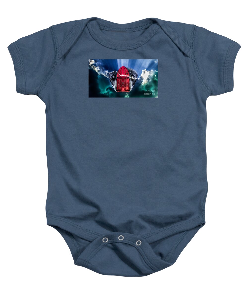 Church Baby Onesie featuring the photograph Red Portal by Michael Arend