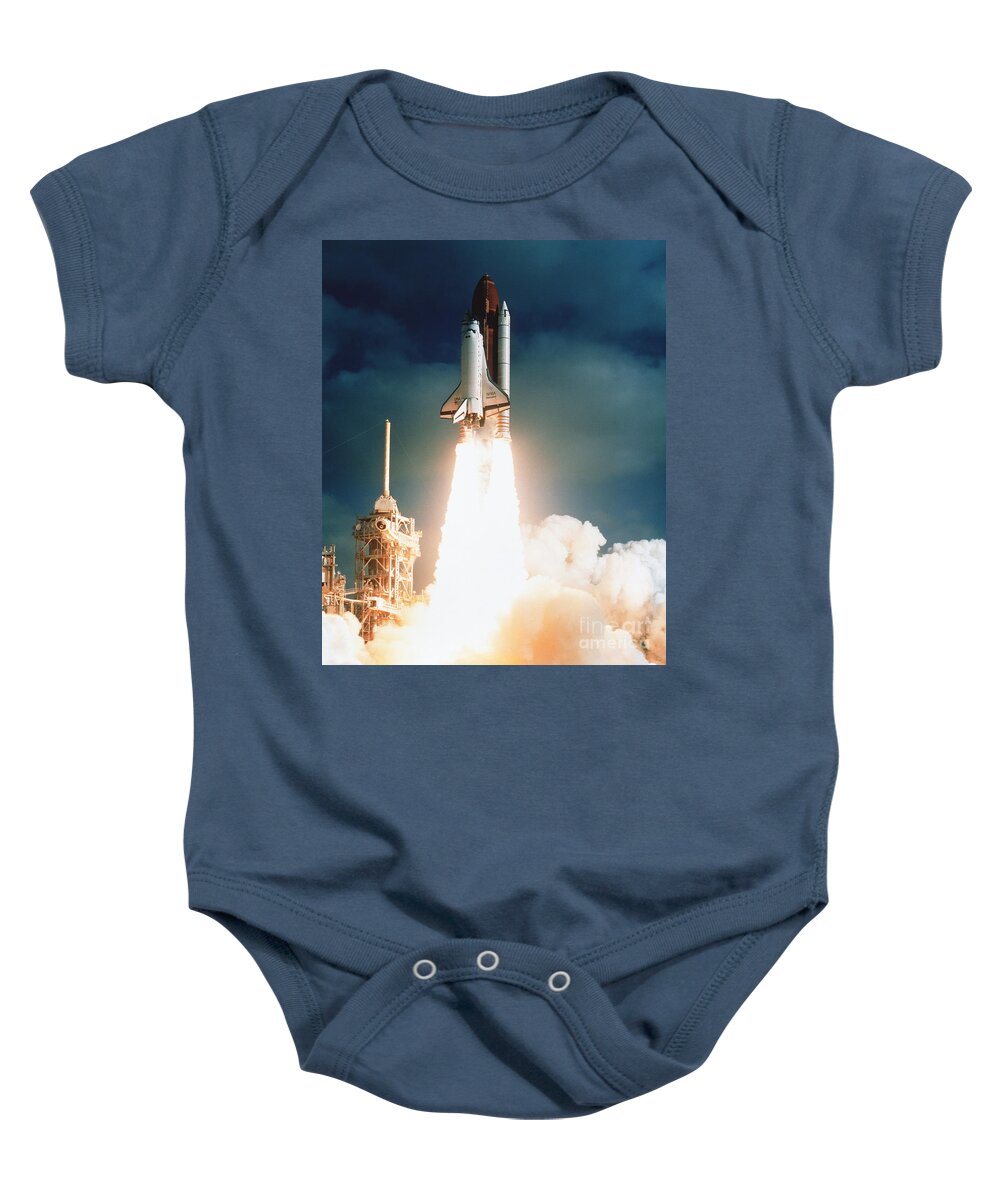 Space Telescopes Baby Onesie featuring the photograph Space Shuttle Launch by NASA Science Source
