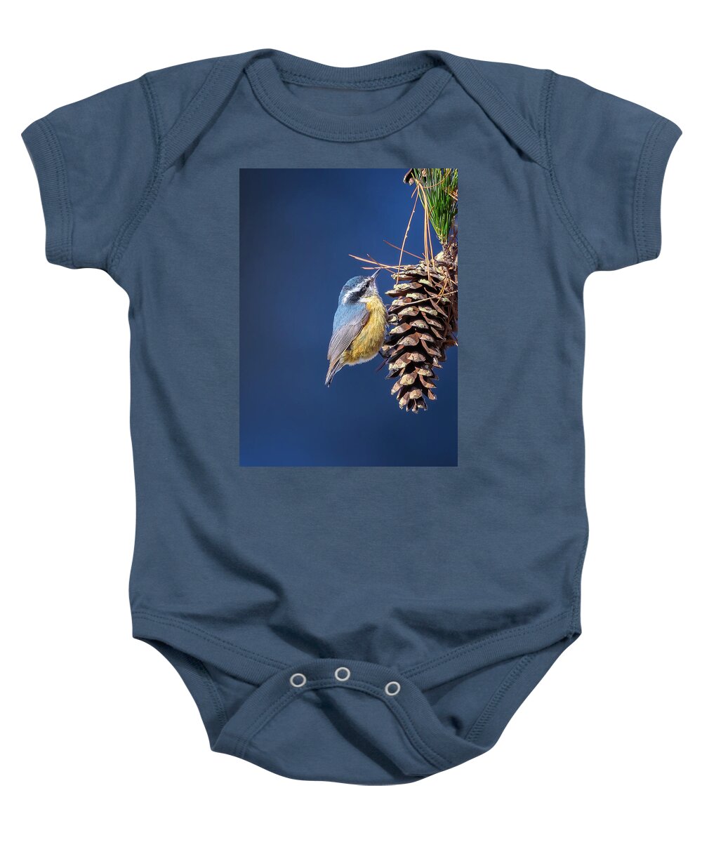 Adorable Baby Onesie featuring the photograph Black-capped Chickadee #2 by Peter Lakomy