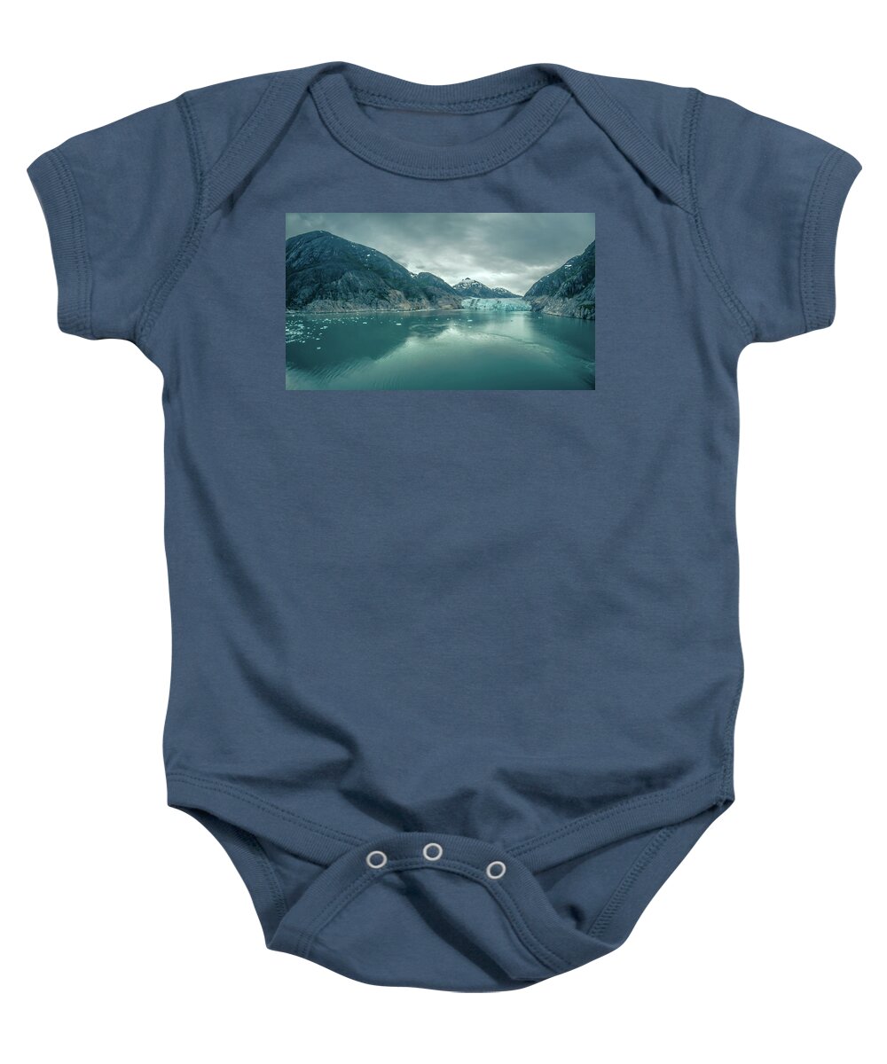 Glacier Baby Onesie featuring the photograph Magnificent Sawyer Glacier at the tip of Tracy Arm Fjord #20 by Alex Grichenko