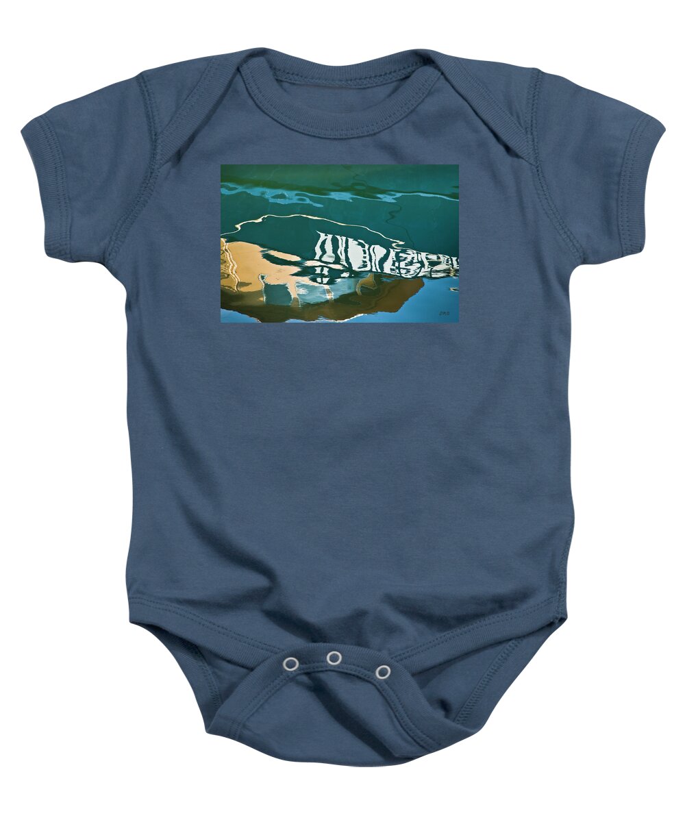 Abstract Baby Onesie featuring the photograph Abstract Boat Reflection by David Gordon