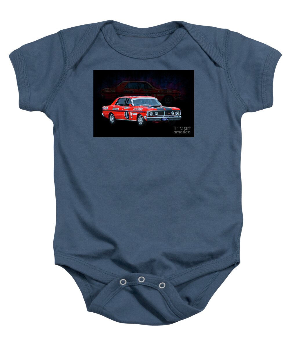 Ford Baby Onesie featuring the photograph Allan Moffat Ford Falcon XY GTHO Phase III by Stuart Row
