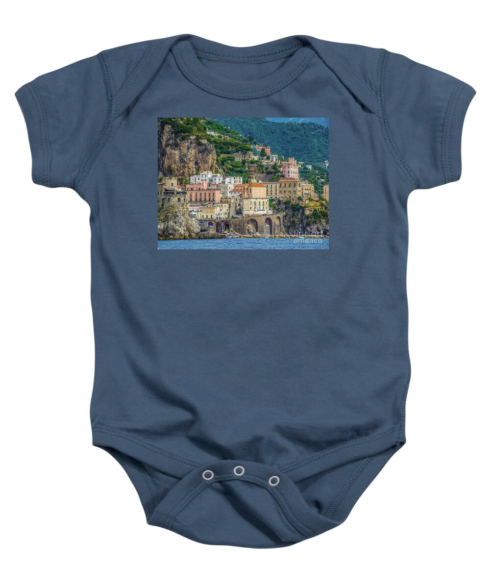 Amalfi Town Baby Onesie featuring the photograph Amalfi-Amalfi Coast by Maria Rabinky