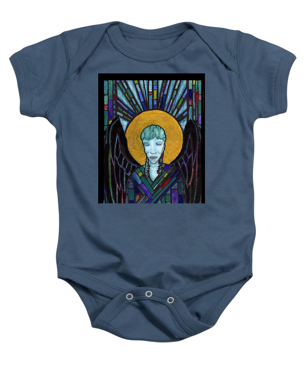 Angel Baby Onesie featuring the painting Angel Garbriel by Amy Shaw