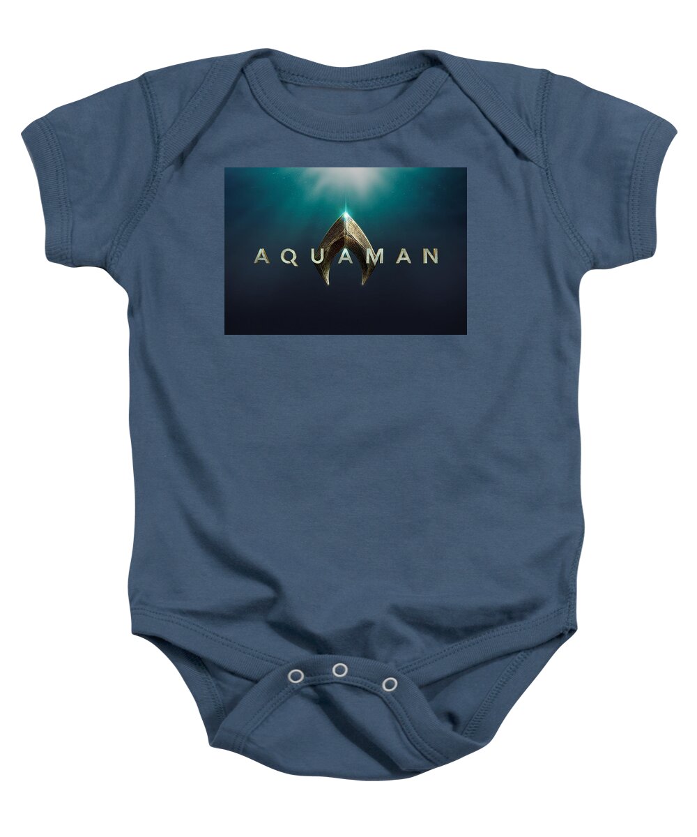 Aquaman Baby Onesie featuring the digital art Aquaman by Super Lovely
