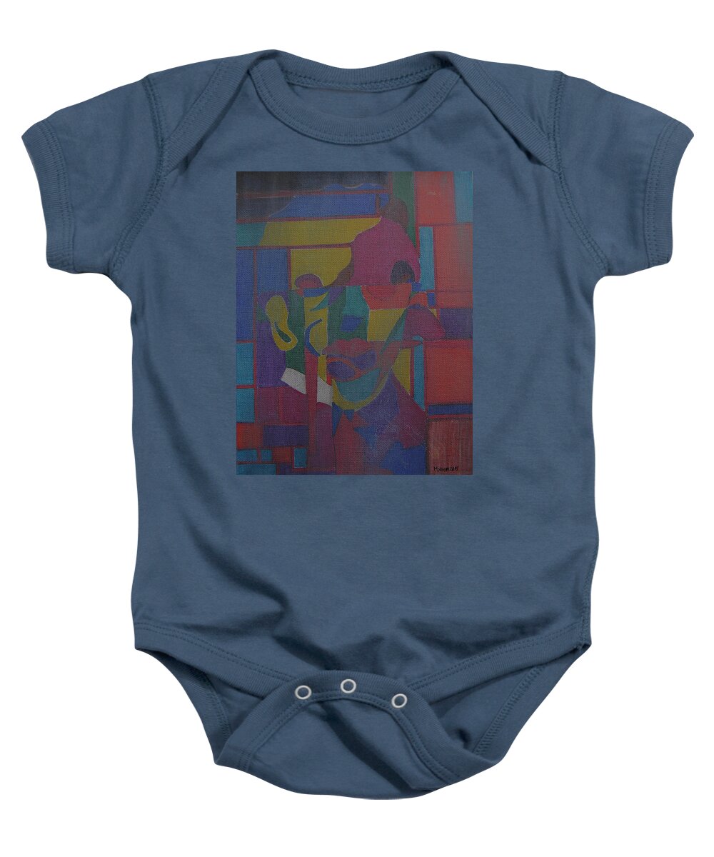 Portrait Baby Onesie featuring the painting Artist's Portrait by Marwan George Khoury