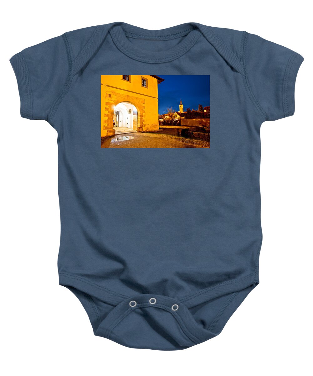 Town Baby Onesie featuring the photograph Baroque town of Varazdin evening view by Brch Photography