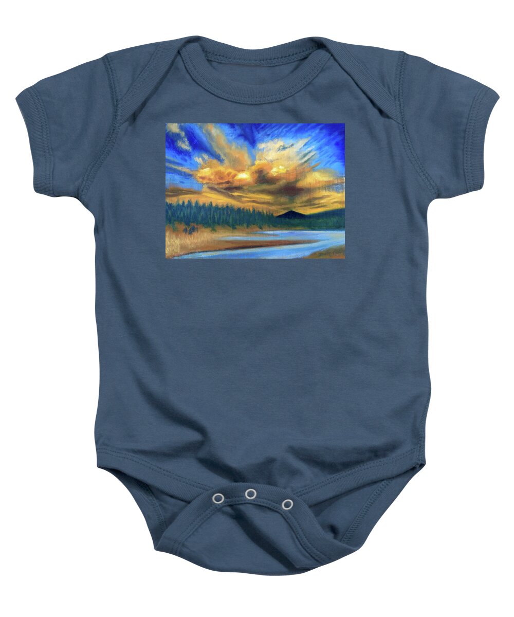 Art Baby Onesie featuring the painting Bear Mountain by Dustin Miller