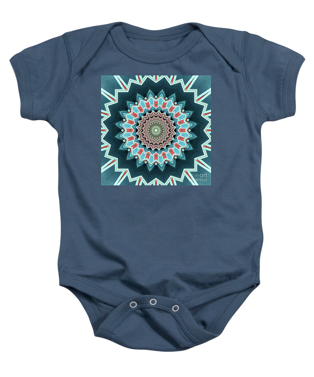 Blue Baby Onesie featuring the digital art Blue And Turquoise Pattern by Phil Perkins