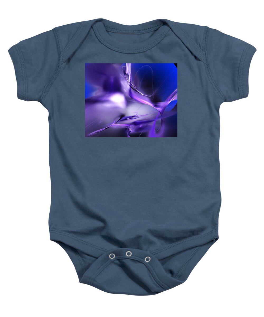 Abstract Baby Onesie featuring the digital art Blue Moon and Wine Spirits by David Lane