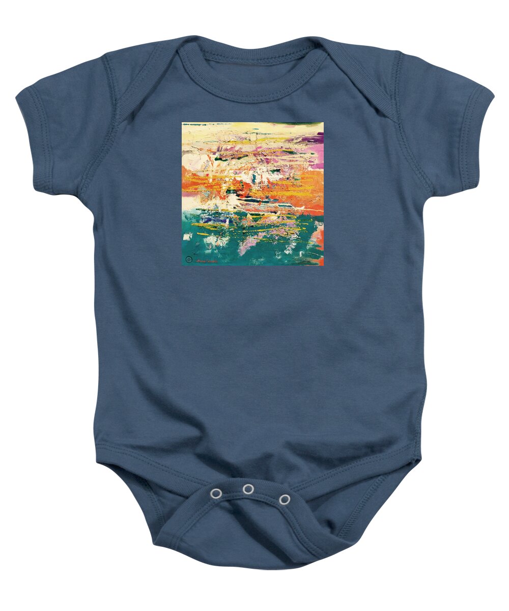 Abstract Baby Onesie featuring the painting Breeze by Atanas Karpeles