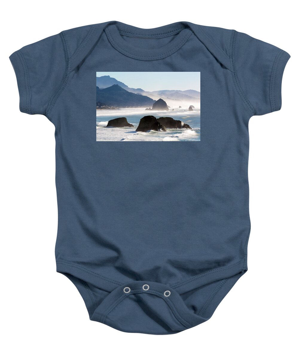 Cannon Beach Baby Onesie featuring the photograph Cannon Beach on the Oregon Coast by David Gn