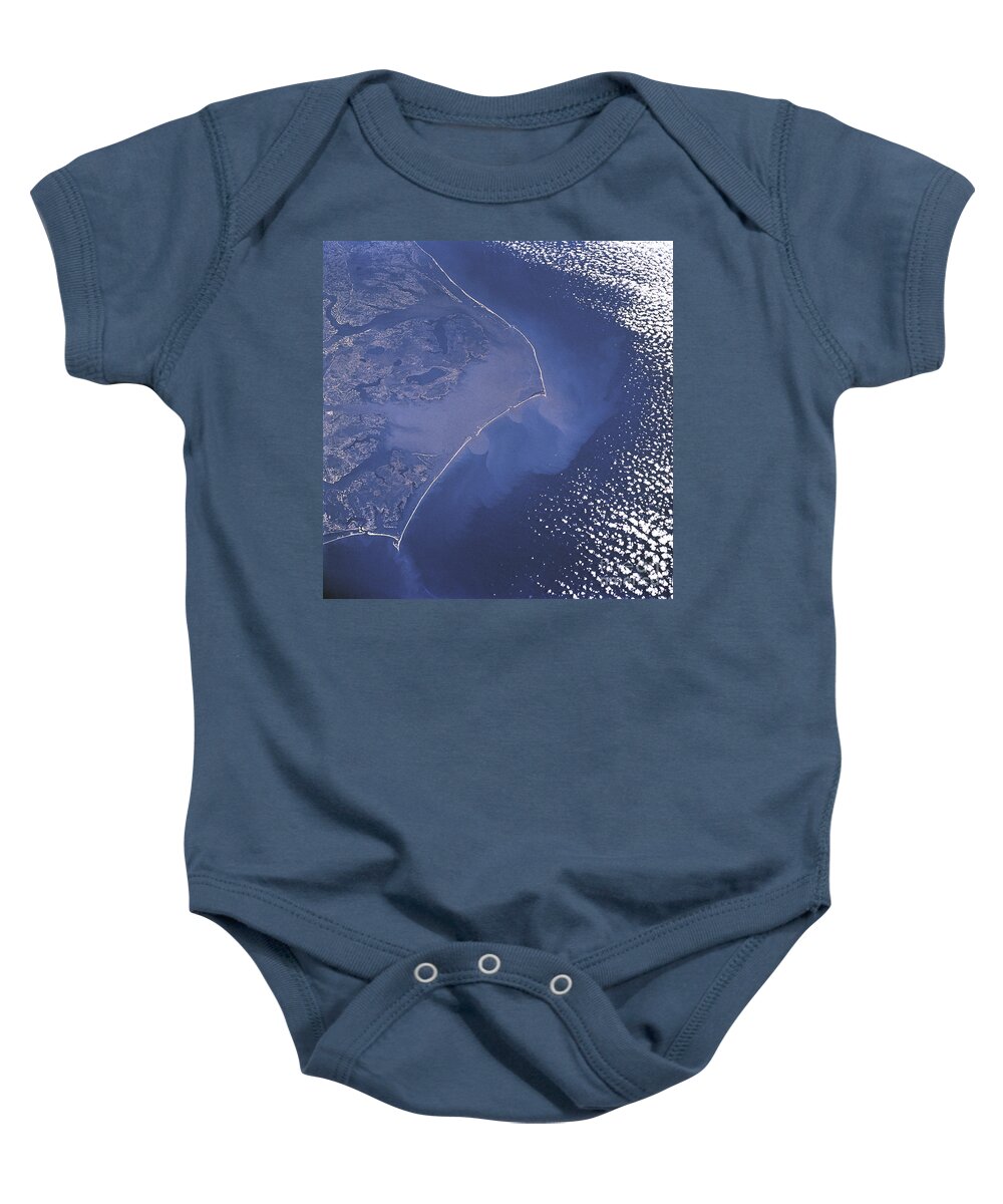 Aerial Baby Onesie featuring the photograph Cape Hatteras Islands Seen From Space by Science Source